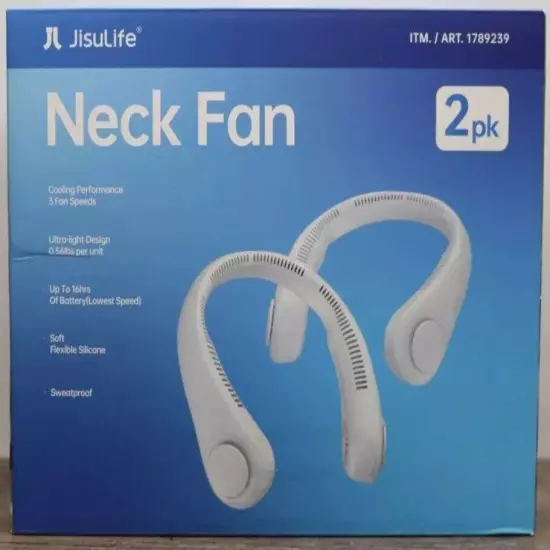 JISULIFE Portable Neck Fan, 2-pack