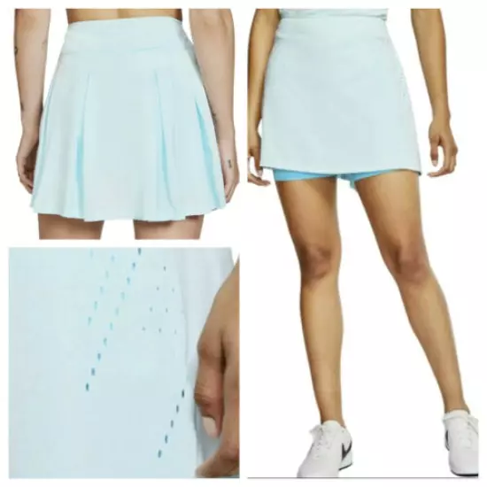 New Nike Dri-Fit Small Skirt Skort Golf Tennis Pleated Light Ice Blue Athletic