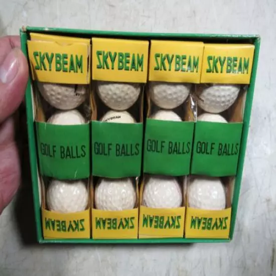 Vintage 1950's Sky Beam Golf Balls 1 Dozen Full Box Japan Rare Steel Center 