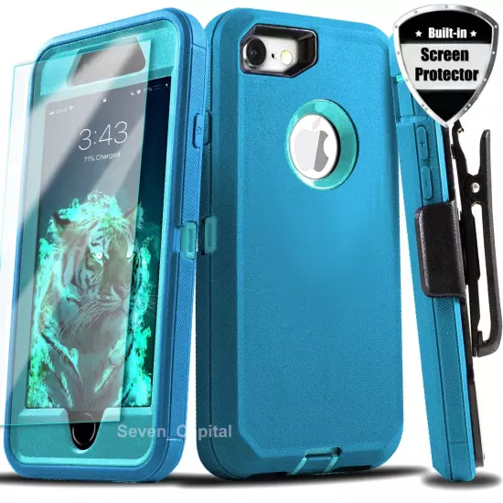 Shockproof Case For iPhone 6 7 8 Plus SE 2 3 Rugged Clip Cover Screen Protector