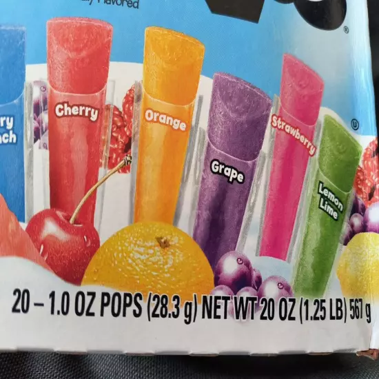 6 Boxes Of Kool Pops Freezer Pops Assorted Flavors 20 1 Oz Pops Per Box 120 Pops