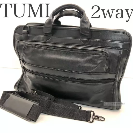 Tumi Business Bag All Leather Black 2Way