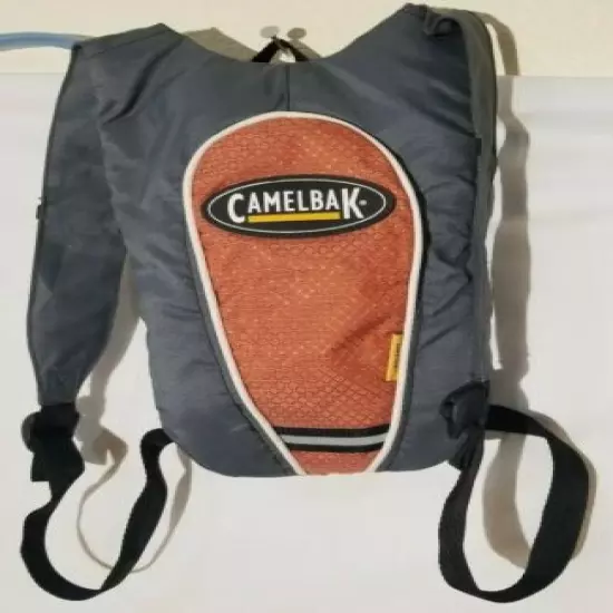 orange and gray Camelbak hydration pak with bladder