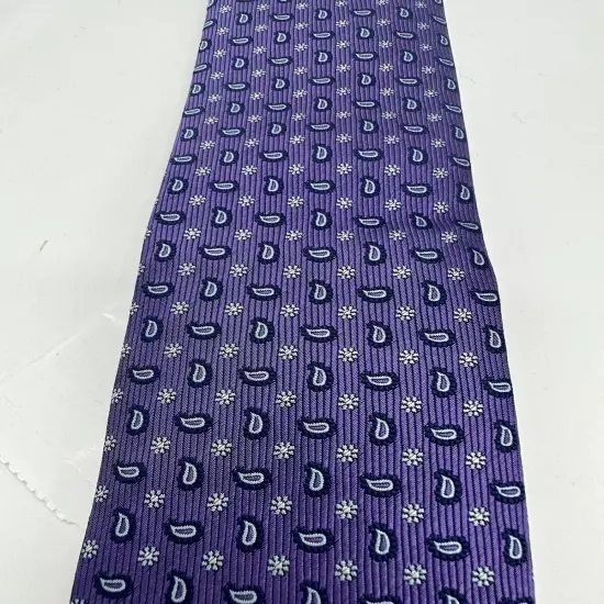 NEW ETON Mens 100% Silk Tie Purple NWT FREE Shipping