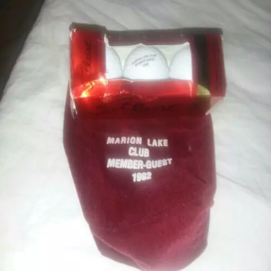 TL-015 NC, Lake James Marion Lake Golf Balls Pouch 1992 Vintage Titleist DT 90