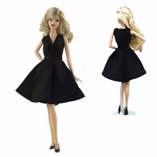 Black Style 1/6 Doll Clothes For 11.5" Doll Outfits Shirt Top Shorts Pants Skirt