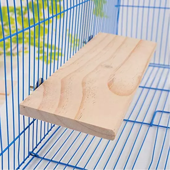 Parrot Bird Wood Perch Platform Large Stand Shelf for Birds 