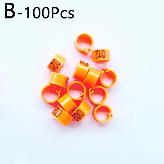 100Pcs 8mm Birds Pigeon Training Foot Rings Band Parrots Poultry Leg Feet Clip