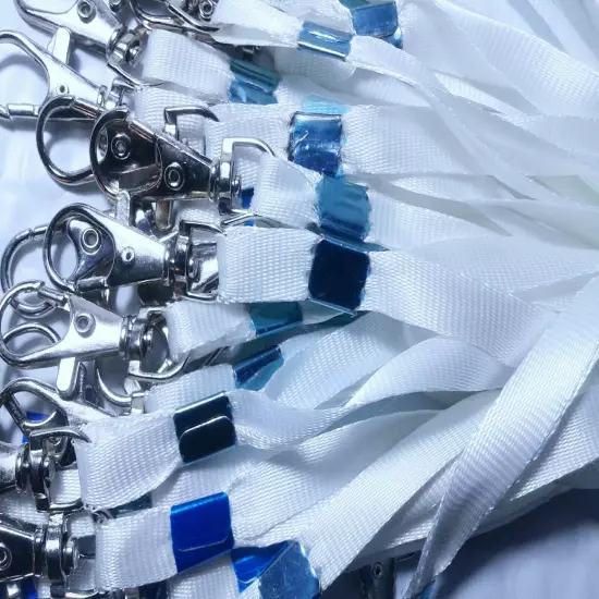 Satin Lanyards Lot 20 Lanyards with Swivel-Hook 35" White 