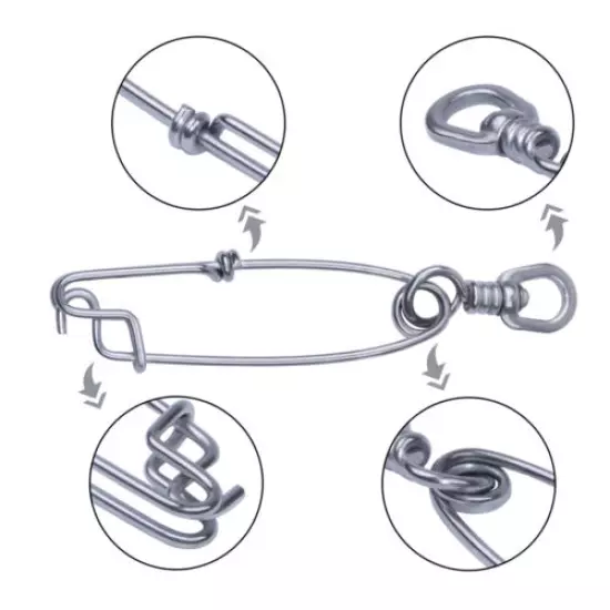 Long Line Clips Stainless Steel Snap Swivel Longline Branch Hanger Tuna Clip