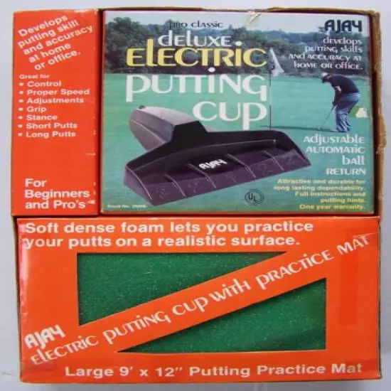 Electric Putting Cup with 9' Mat & Automatic Ball Return