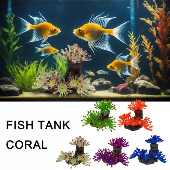 Fish Tank Coral Environmentally Friendly Silicone Odorless Simulated Coral D7