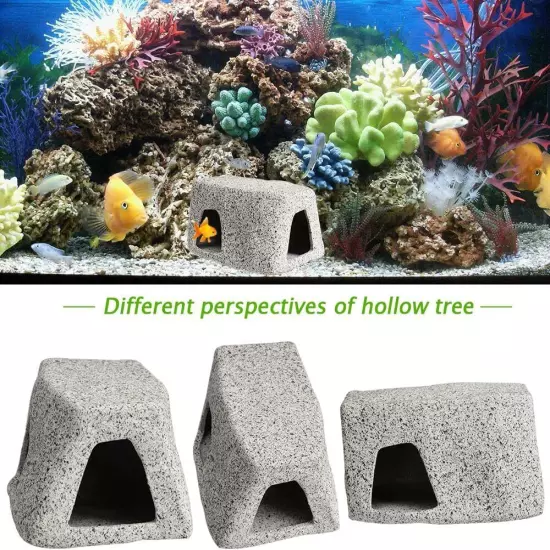 Aquarium Stone Hideaway Decoration Ceramic Tank Decoration Stone Rock Hideout