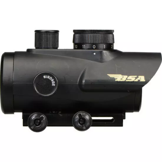 BSA RD30 - 30mm Illuminated Red Dot 5 MOA Sight Scope - 3/8 and 5/8 Rail Mount