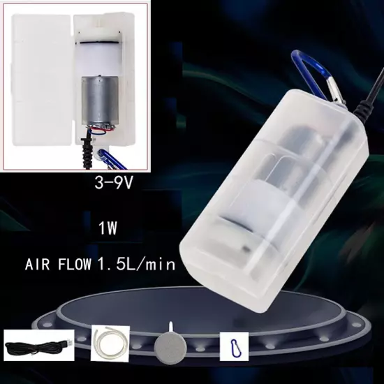 USB Powered Aquarium Air Pump Quiet Oxygen Bubbler Fish Tank Enhance Aeration