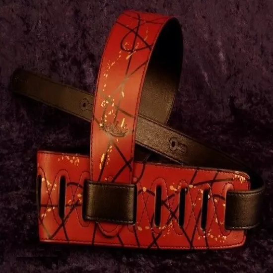 REBEL GUITAR STRAP SWAGGER - RED WITH BLACK LINES for GUITAR or BASS