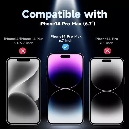 2x iPhone 15 14 13 Pro Max Tempered Glass Screen Protector Magic Auto Alignment