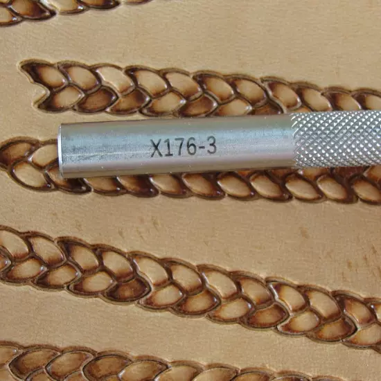 Double Braid Border Leather Stamping Tool, Stainless Steel Leather Stamp