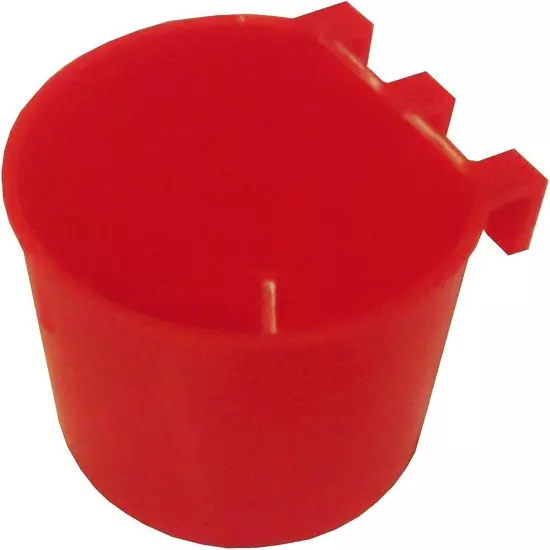 Cage Cups Birds Feeders Seed Bowl Chicken Feeding Watering 10PCS Red, Red 