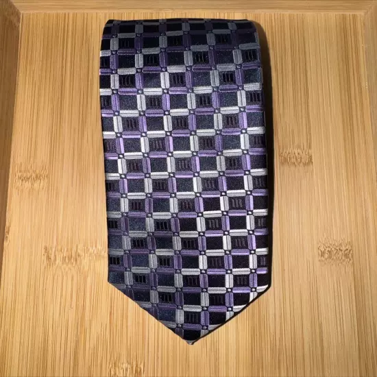 Croft & Barrow Purple Geometric Polyester Tie - 58L 3.25W