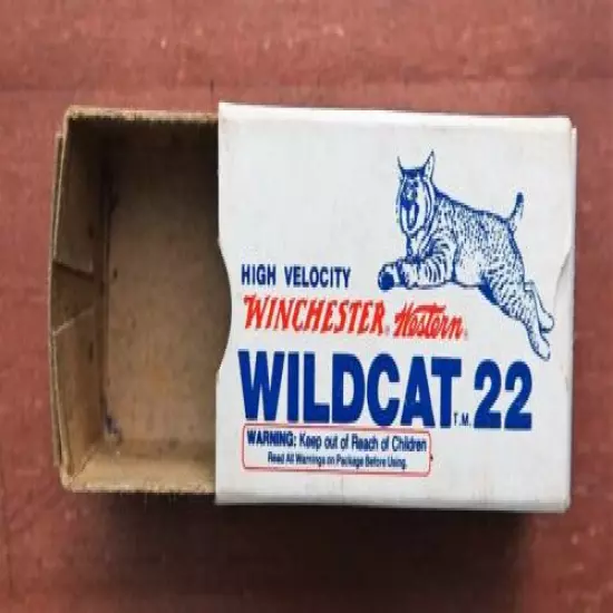 Vintage High Velocity Winchester Wildcat 22 EMPTY Ammo Box