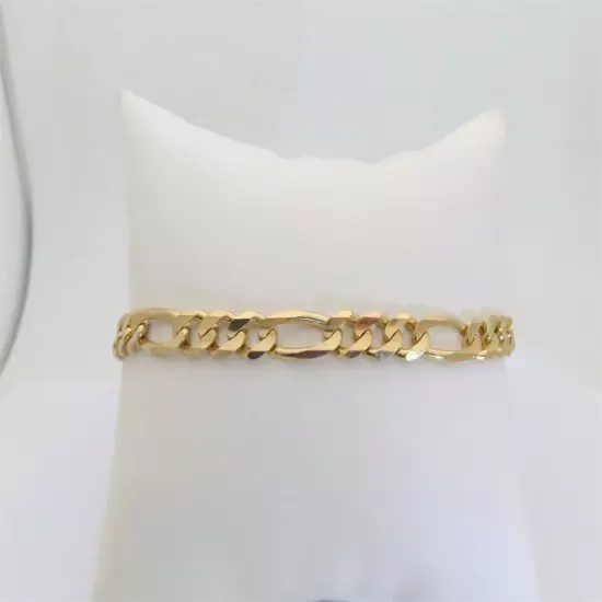 Figaro Bracelet Solid Gold Jewelry Anniversary Gifts 10k 5.8mm Size 8.25 B118