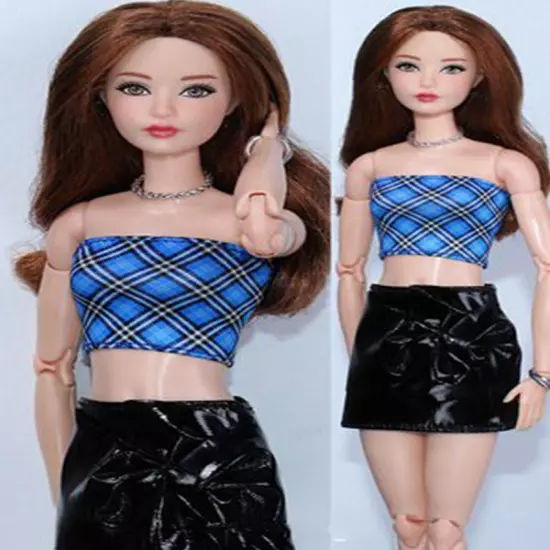 Black Style 1/6 Doll Clothes For 11.5" Doll Outfits Shirt Top Shorts Pants Skirt