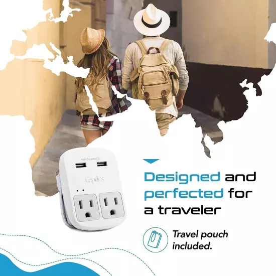 Ceptics World Travel Adapter Kit for Europe, UK, China, Australia, Japan