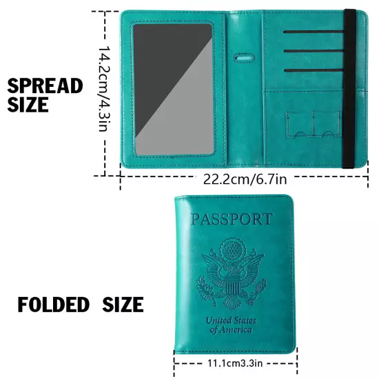 Slim Leather Travel Passport Wallet Holder RFID Blocking ID Card Case Cover US