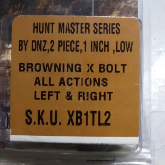 New DNZ Hunt Master Deluxe 2 piece 1" low mount system for Browning X-Bolt #1219