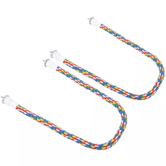 2Pcs Bird Rope Perches Brightly Colored Chew Toy Swings Spir AD5