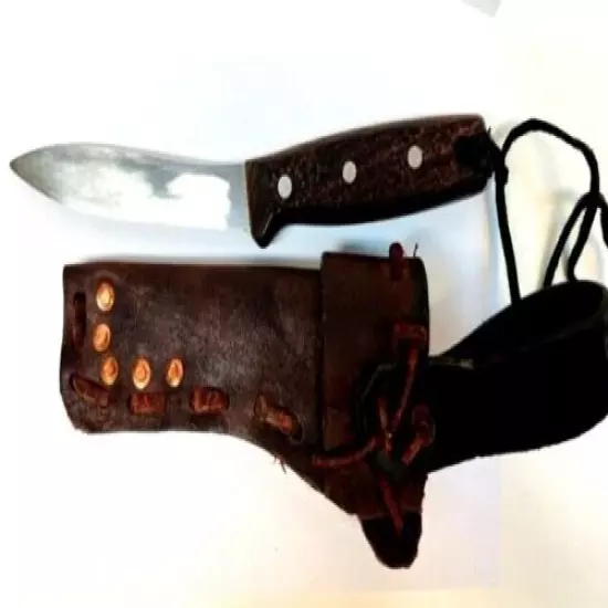 Mountain Man Eatin' Knife Custom Heavy Leather Sheath Belt/Neck Carry VICTORINOX