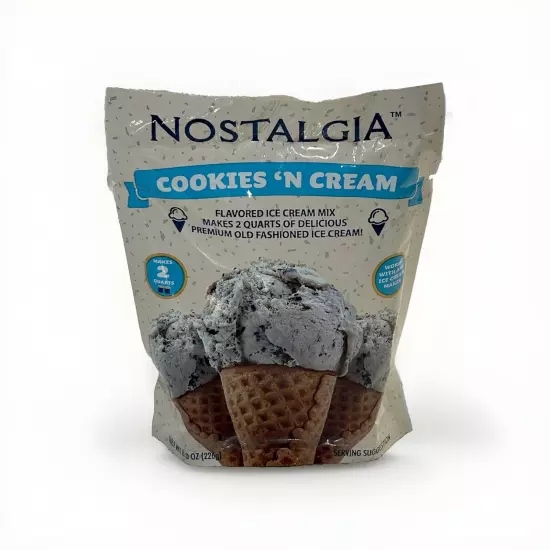 Nostalgia COOKIES N CREAM Ice Cream Mix 8oz Pack NEW/SEALED