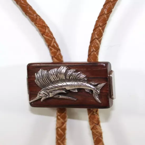 Vintage Marlin Swordfish Sailfish Bolo Cowboy Tie