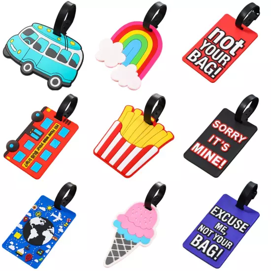 Cartoon Waterproof PVC Travel School Name ID Suitcase Label Luggage Tag Bag Tag