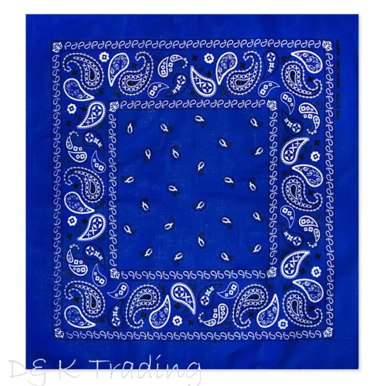 108 Pack Unisex Wholesale Paisley 100% Cotton Double Sided Print Bandanas Bulk