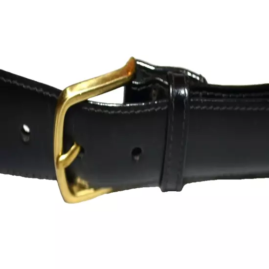 Cordo Black Leather 1.25" Width Buckle Belt Size 34 Fits 33.5-37