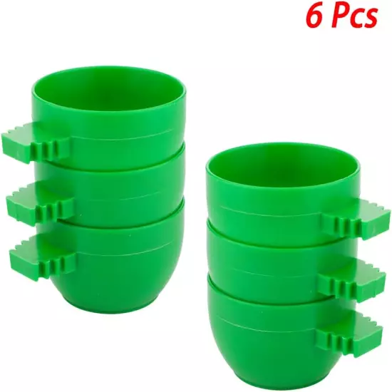 6 Pcs Bird Mini Plastic Feeder Parrot Small Food Water Bowl Cage Sand Cup Feedin