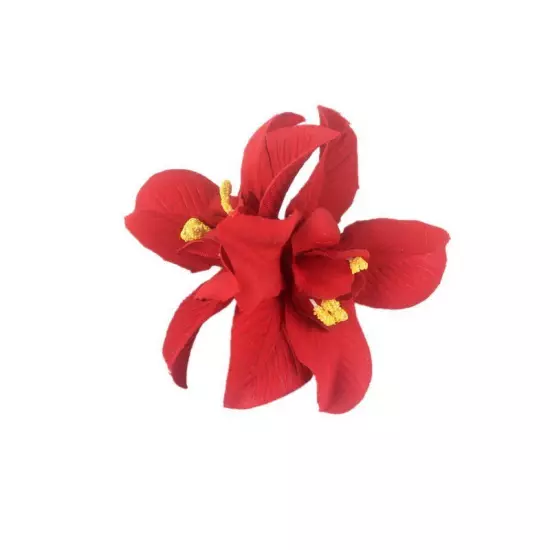 Orchid Flower Hair Clip Slide Grip Wedding Bridesmaid Prom Ball Vintage Pin 