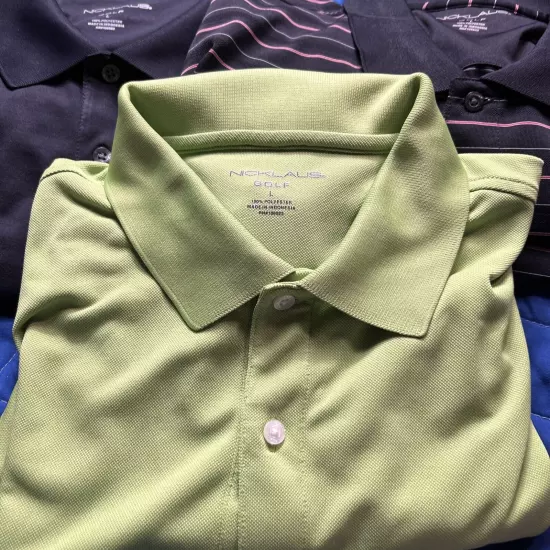 NICKLAUS Men's Size Large GOLF Shirts Polo Lot of 3