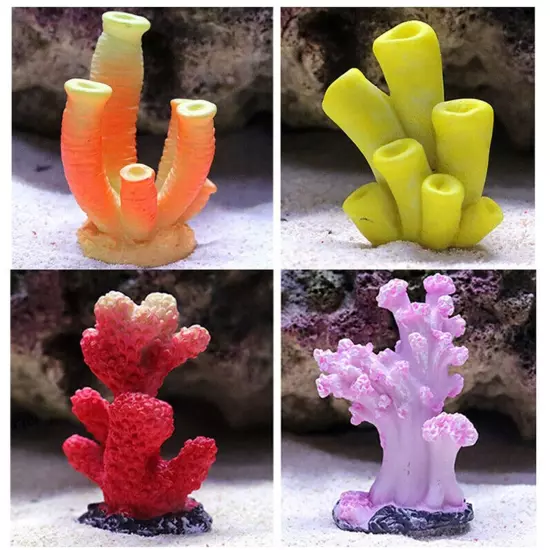 Aquarium Decorations 11 Pieces Colorful Coral Reef Set Eco-friendly Natural R...