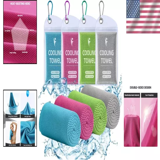 Portable Instant Cooling Towels 40"x12" - Perfect for Fitness, Camping & Running