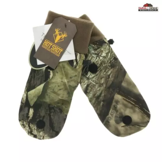 Hot Shot Mossy Oak Camo Pop Top Hunting Gloves Mittens ~ Size Medium ~ New