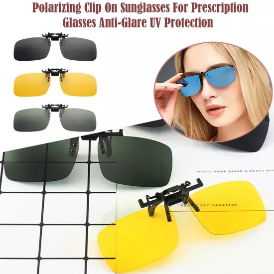 New Unisex Sunglasses Clip On Flip Up Driving Glasses Sun Womens Mens Nice