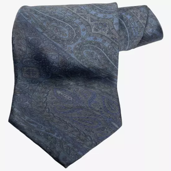 Croft & Barrow Blue Paisley Satin Necktie Tie 3.5" x 58"