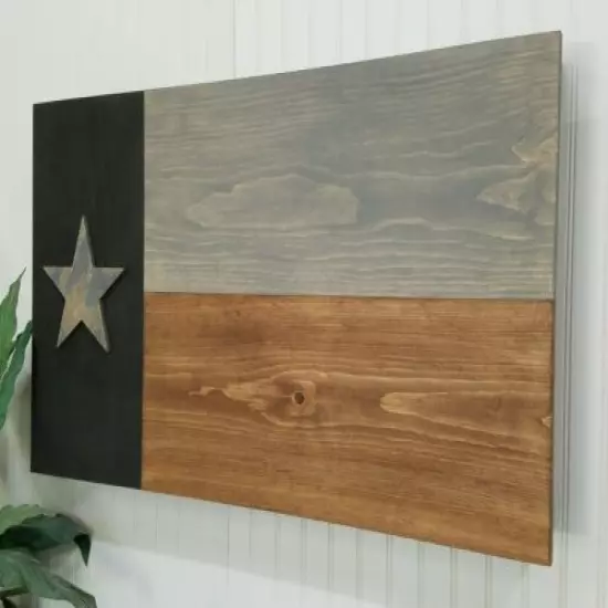 Gun Concealment Cabinet , Secret Hidden Storage Furniture Dark Rustic Texas Flag