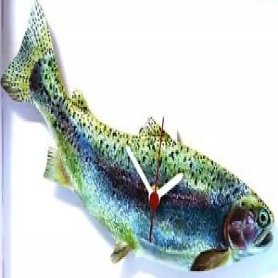 Rainbow Trout Fly Fishing Collectable Wooden Wall Clock