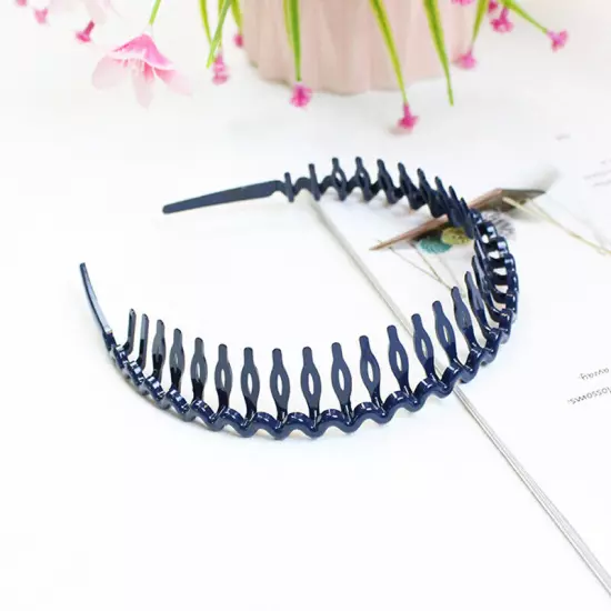 Women Non-Slip Resin Hair Comb Hairband Headband Hair Hoop With Teeth Headwear❉