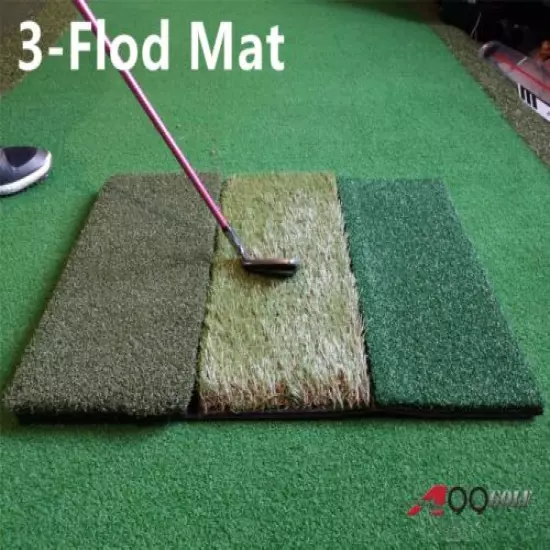 Tri-Turf Golf Hitting Grass Mat Realistic Fairway & Rough Portable Driving Train