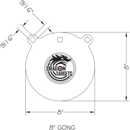 1/2" Thick AR500 Plate Steel Target 8" Gong for Shooting Long Range Rifle Pistol